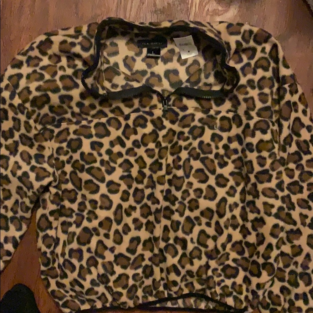 Pac Sun leopard print crop fleece